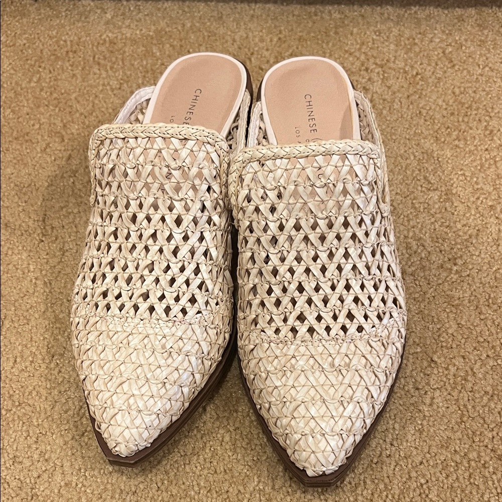 Chinese Laundry Beige Woven Mules